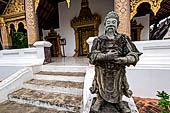 Luang Prabang, Laos - Wat Choum Khong guarded by two Chinese gods. 